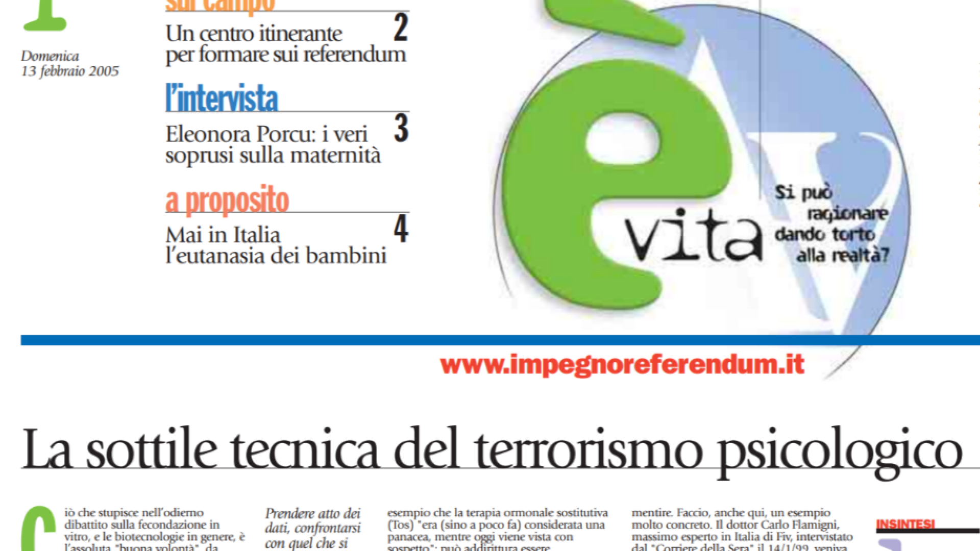 Immagine di L'avventura di "è vita", un servizio all'umanità di tutti