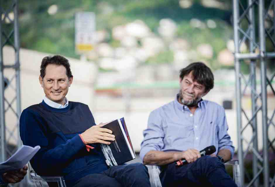 John Elkann e Giovanni Soldini (foto ANSA)