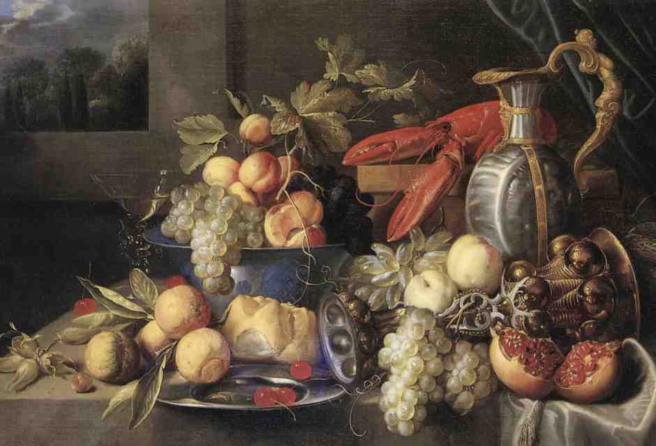 Alexander Coosemans, "Natura morta con pane e aragosta"