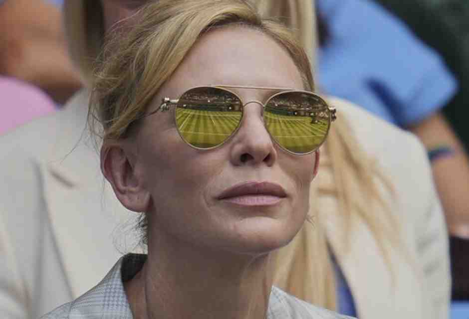 L'attrice Cate Blanchett nella Royal Box il 1&deg; luglio 2025. (AP Photo/Kin Cheung)&nbsp;<br />