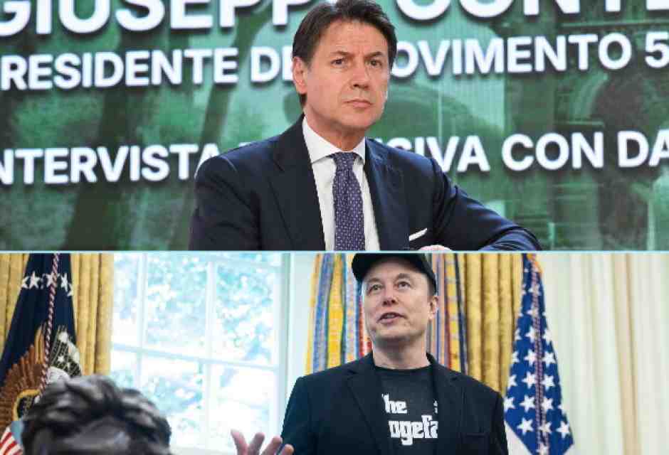 Giuseppe Conte (ansa)<br />Elon Musk (ansa)
