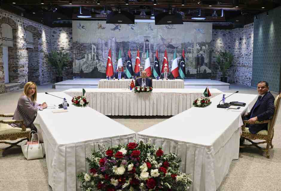 Meloni in Turchia, trilaterale con Erdogan e Dabaiba (LaPresse)&nbsp;<br />