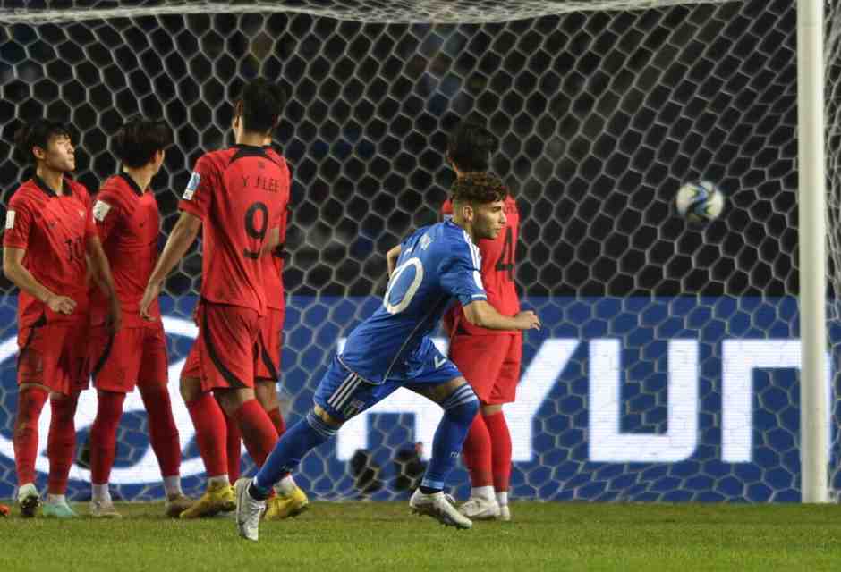 Il gol di Simone Pafundi nella semifinale contro la Corea del sud ai Mondiali U20 del 2023 (foto Ap, via LaPresse)