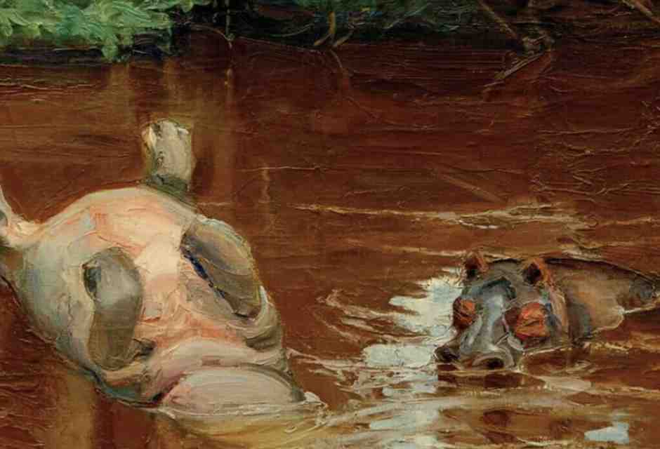 Akseli Gallen-Kallela, "Ippopotami nel fiume Tana", 1910