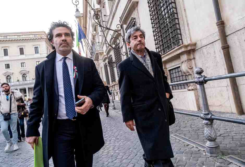 Rocco Maruotti e Cesare Parodi, rispettivamente segretario nazionale e presidente dell&rsquo;Anm, a Palazzo Chigi (Mauro Scrobogna / LaPresse)&nbsp;<br />