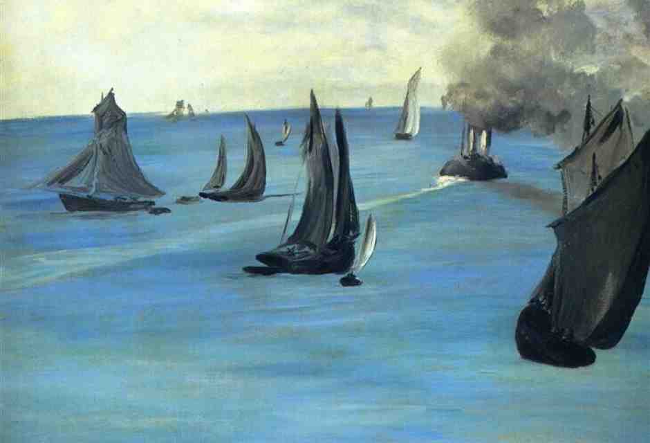 E. Manet, <em>Steamboat leaving Boulogne, </em>1864