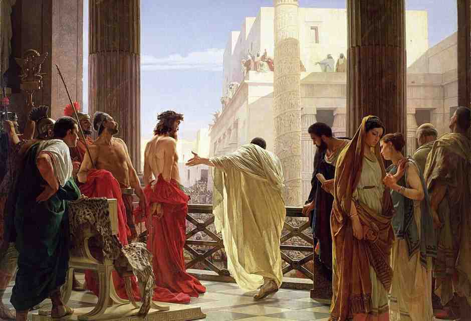 Pilato indica Ges&ugrave; alla folla. Antonio Ciseri, &ldquo;Ecce Homo&rdquo;(1850)&nbsp;<br />