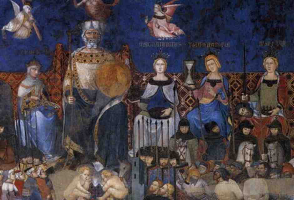 Lorenzetti, &ldquo;Effetti del buon governo in citt&agrave;&rdquo; (particolare), 1338-40&nbsp;<br />