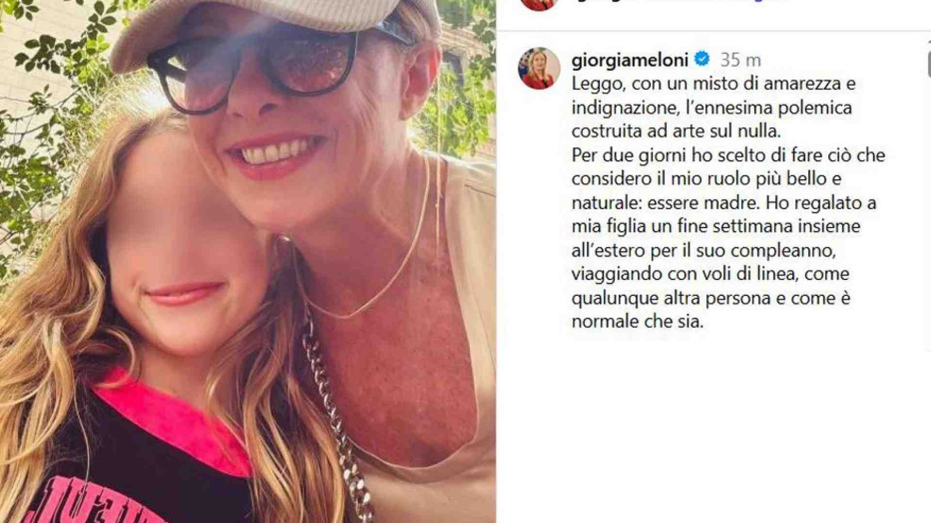 Immagine di Meloni a New York con la figlia: «Rivendico il diritto ad essere madre»