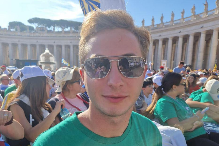Giulio, 19 anni, del gruppo giovani dalla diocesi di Trani-Barletta-Bisceglie - Ceredani