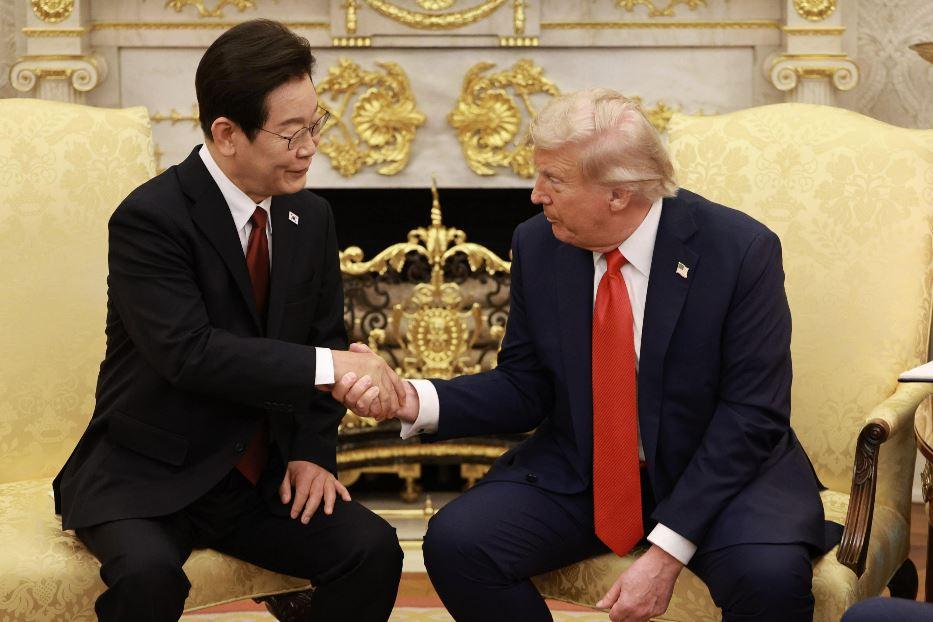 L'incontro alla Casa Bianca ad agosto tra il presidente Usa Trump e quello sudcoreano Lee - ANSA
