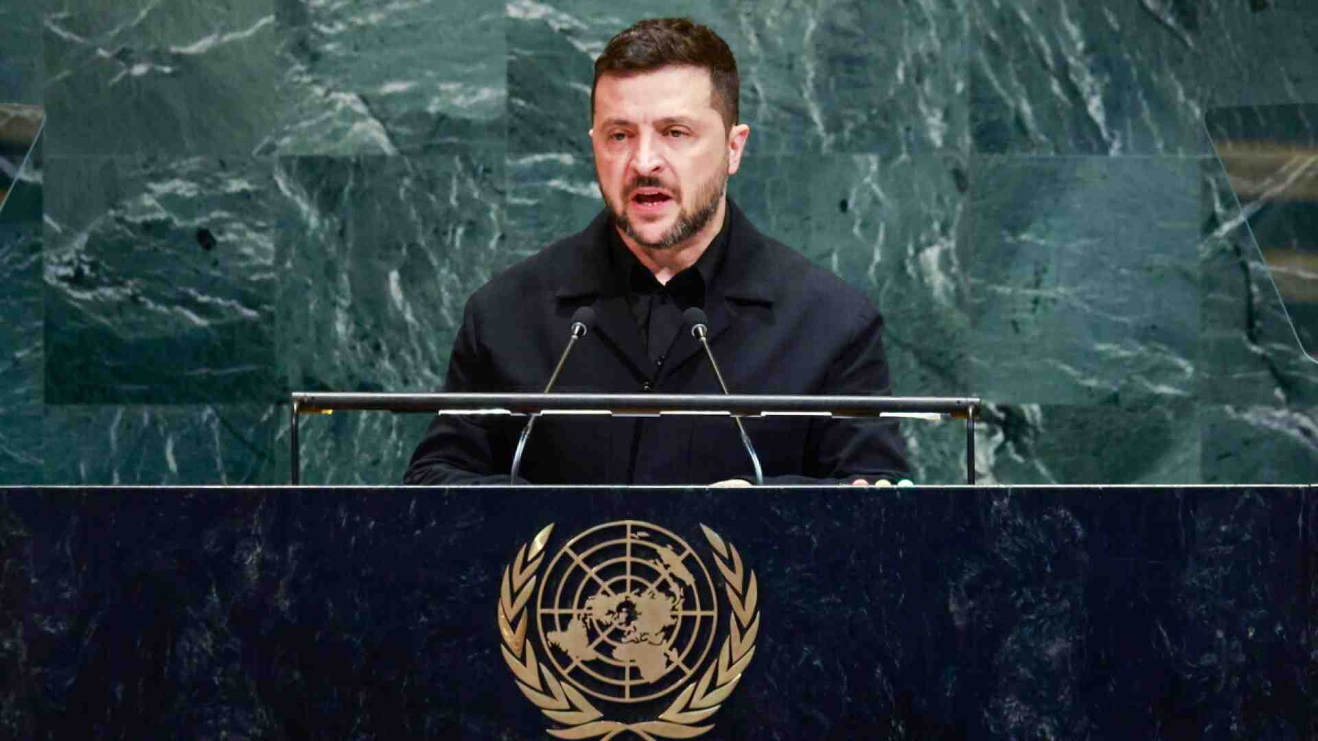 Immagine di Il discorso di Zelensky all'Onu: "Solo armi e alleanze forti garantiscono la pace"