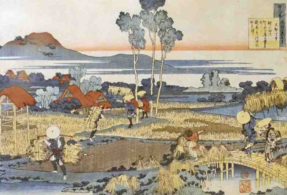 Hokusai, "Contadini in autunno",&nbsp;<small>1760-1849 </small>