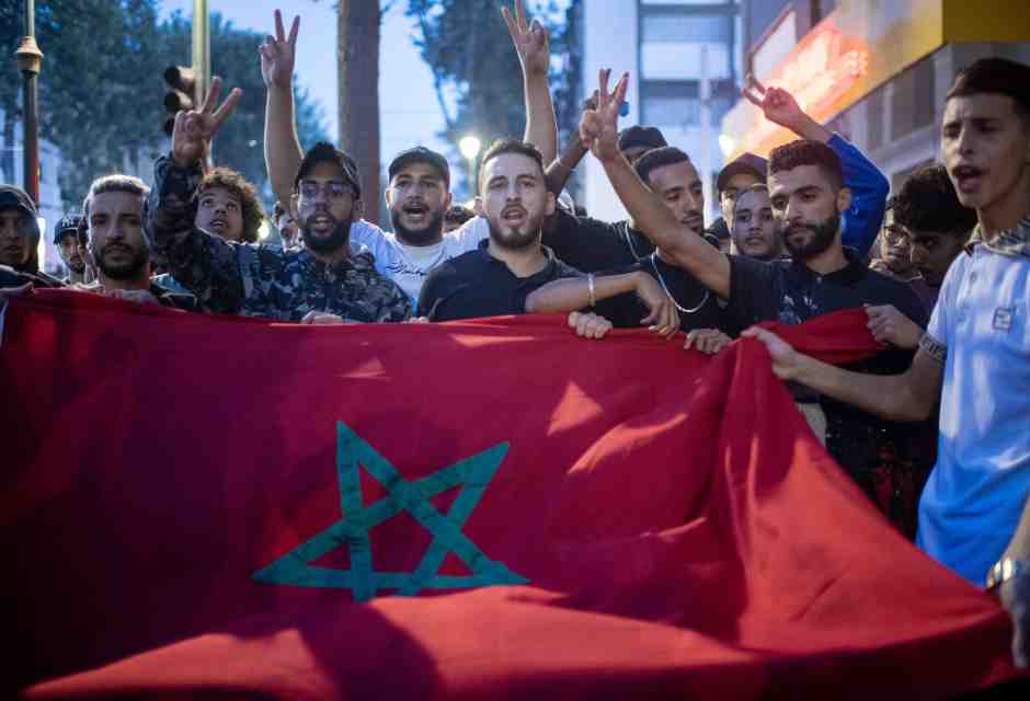 La protesta dei giovani marocchini in questi giorni a Rabat (foto Getty)