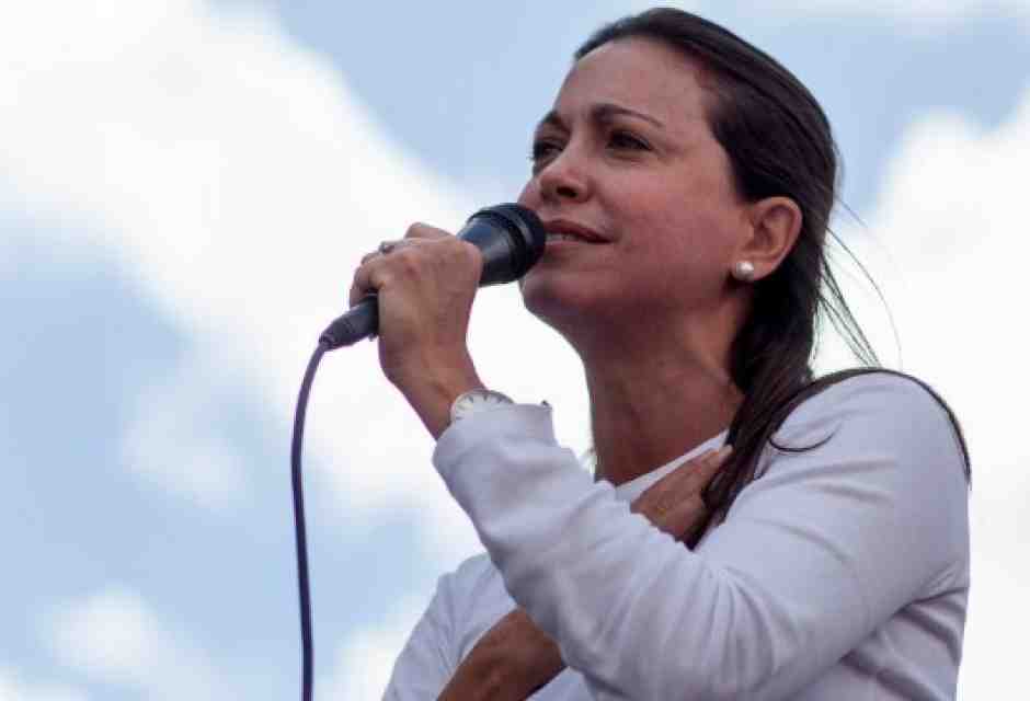 La leader dell'opposizione venezuelana, Corina Machado (Foto LaPresse)