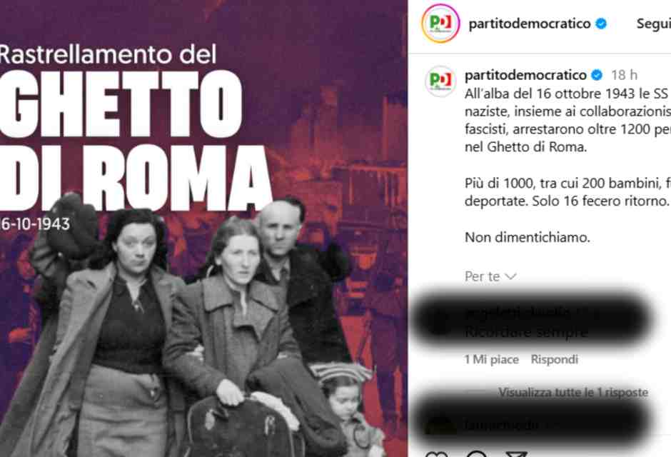 Copia e incolla della memoria (confusa): dal Pd a Conte, la stessa svista sul rastrellamento del ghetto