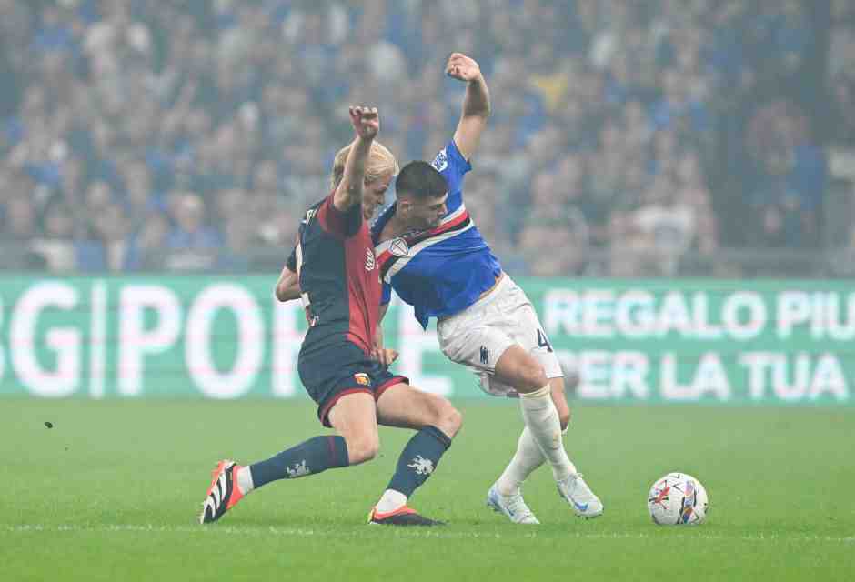 Un'immagine dell'ultimo derby tra Genoa e Sampdoria. Era il 25 settembre 2024 in Coppa Italia (foto di Tano Pecoraro per LaPresse)<br />