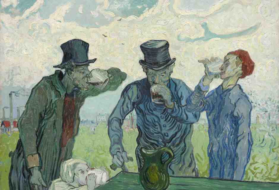 Un dettaglio del quadro &ldquo;I bevitori&rdquo; di Vincent van Gogh (Art Institute of Chicago)
