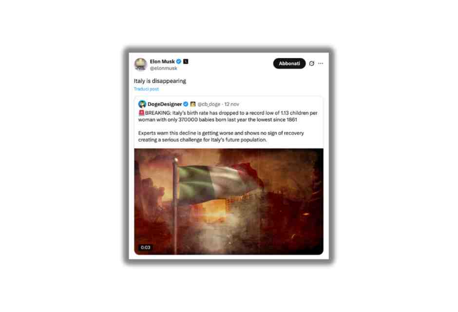 Elon Musk ha ragione. La crisi delle nascite è una bomba a orologeria per l'Italia