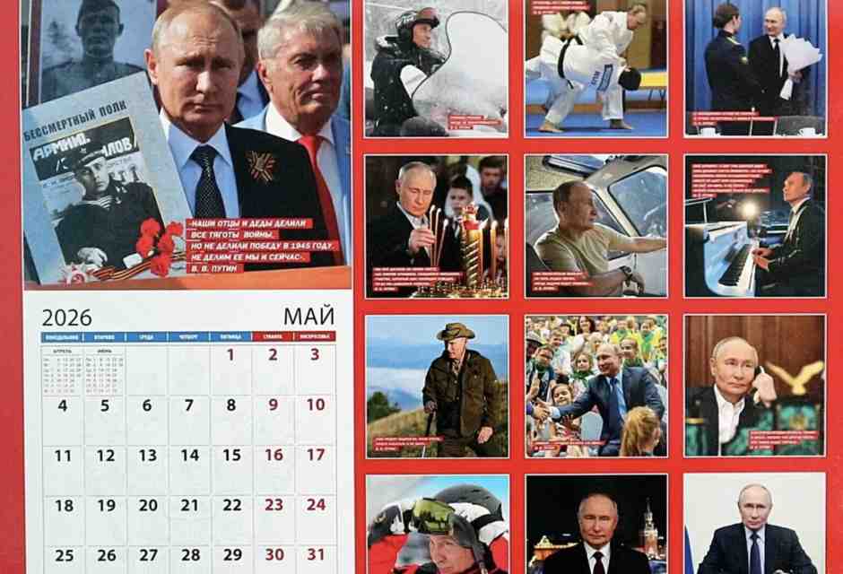 Una foto di Vladimir Putin al mese. I calendari del presidente russo per il 2026