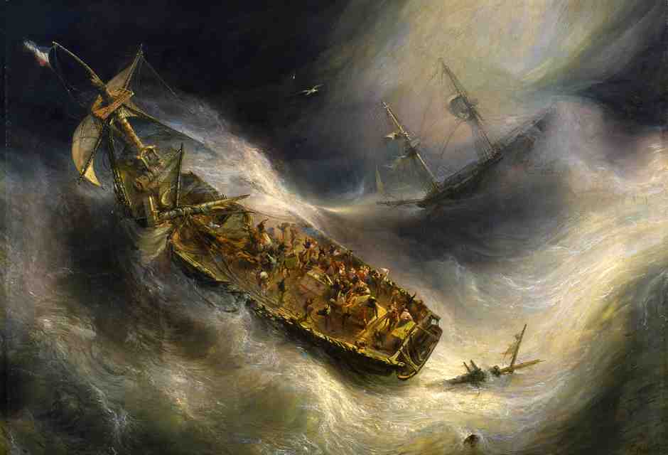 L'atto di sacrificio compiuto dal capitano Desse verso la nave olandese Colombo, Jean Antoine Théodore Goodin, 1829 <br />