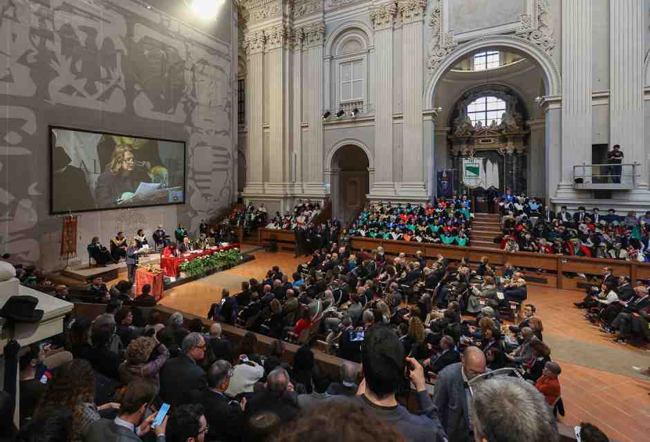 La scorsa inaugurazione dell'anno accademico all'Universit&agrave; di Bologna (foto Ansa)