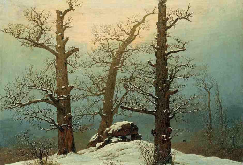 Caspar David Friedrich, "Cairn in snow", 1807