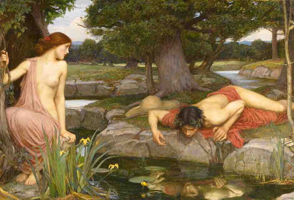 John William Waterhouse, Eco e Narciso, 1903, olio su tela, cm 109 x 189, Walker Art Gallery, Liverpool&nbsp;<br />