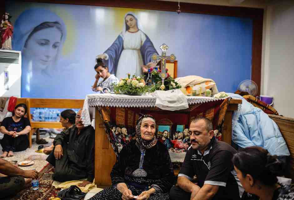 I cristiani di Qaraqosh rifugiati a Erbil, nel Kurdistan iracheno (LaPresse)&nbsp;<br />