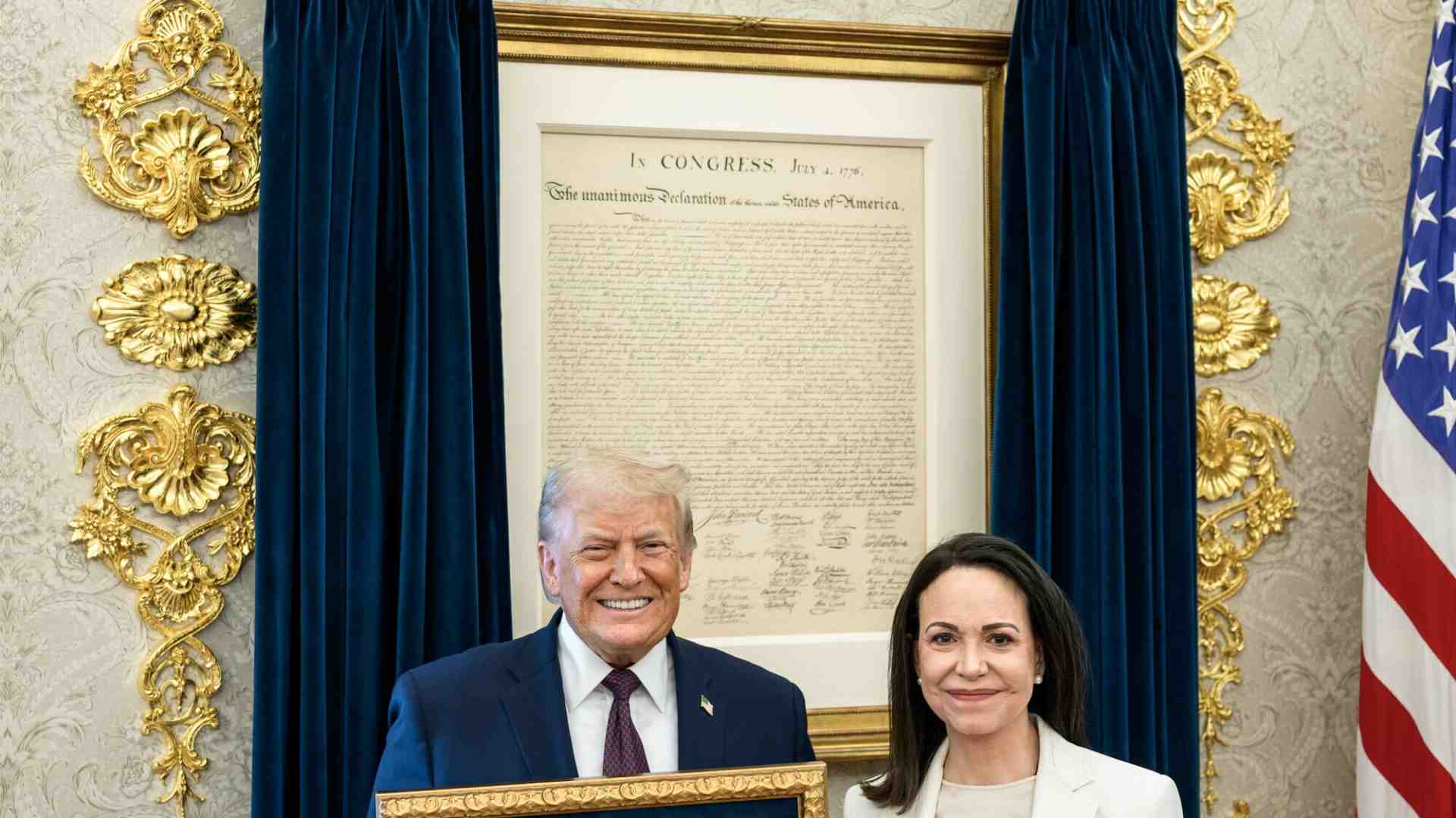 Immagine di Machado e Rodríguez si contendono le attenzioni di Trump