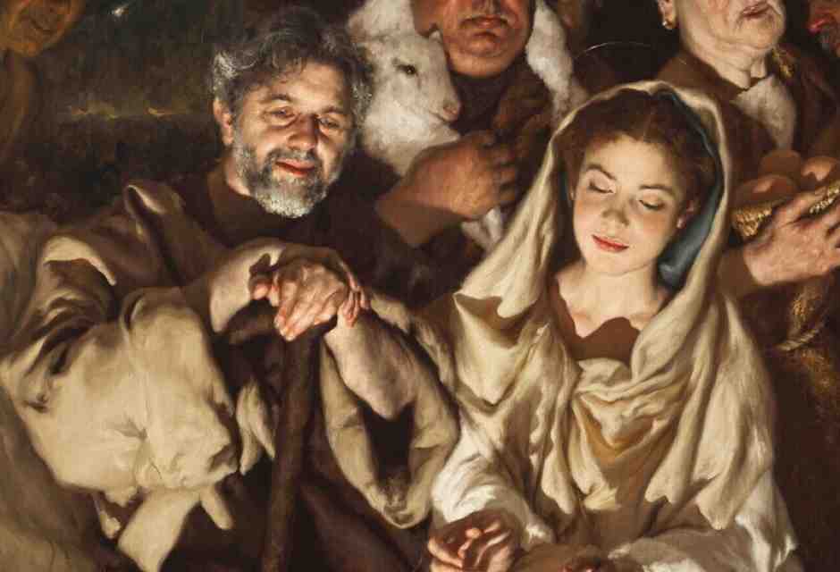 Giovanni Gasparro, Quel che vide Nostro Signore al primo sguardo. Olio su lino belga, 80x100 cm, 2025. Collezione privata, Camerano (Ancona). Foto Archivio Luciano e Marco Pedicini