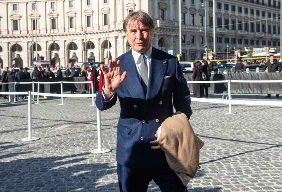 Cucinelli ai funerali di Valentino Garavani, alla Basilica di Santa Maria degli angeli a Roma (LaPresse)&nbsp;<br />