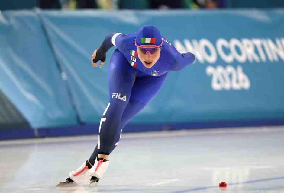 Francesca Lollobrigida ha vinto anche la prova sui 5.000 metri di pattinaggio di velocit&agrave; a Milano-Cortina 2026 (foto Ansa)