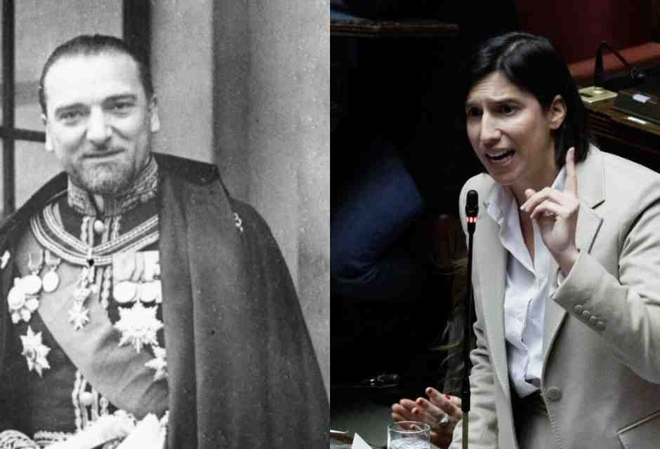 Dino Grandi e Elly Schlein (foto LaPresse)