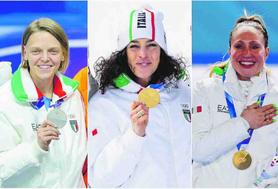 Arianna Fontana, 36 anni il 14 aprile; Federica Brignone, 36 il 14 luglio e Francesca Lollobrigida, 35 compiuti il 7 febbraio giorno della sua prima medaglia (foto Getty Images)