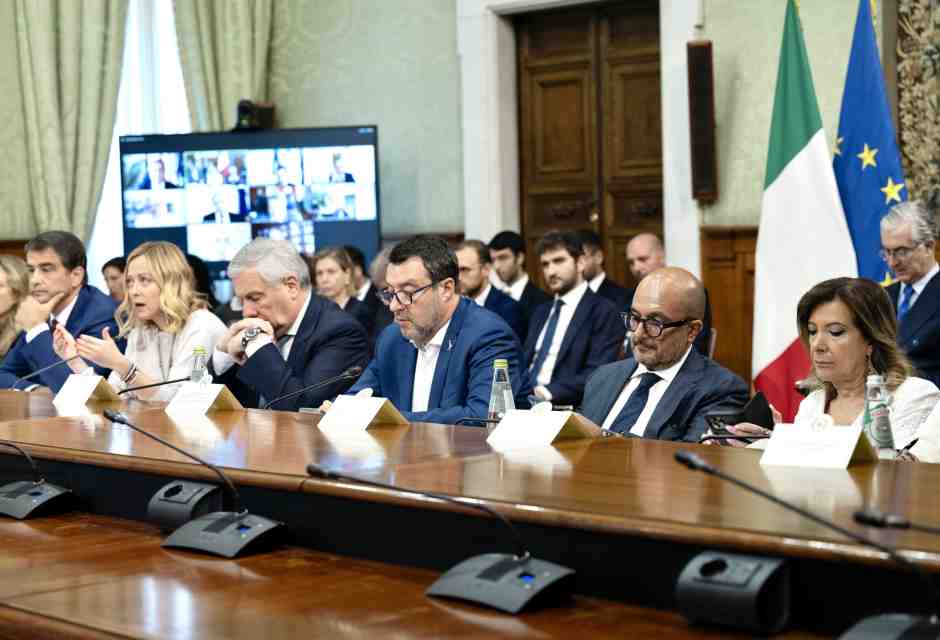 La presentazione del Piano strategico Zes unica nel luglio 2024 (foto LaPresse)<br />