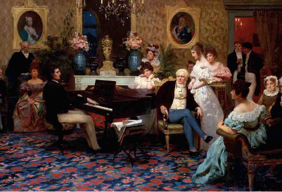 H. Siemiradzki, &ldquo;Chopin suona il piano nella sala del principe Radziwill&rdquo;, 1887&nbsp;<br />