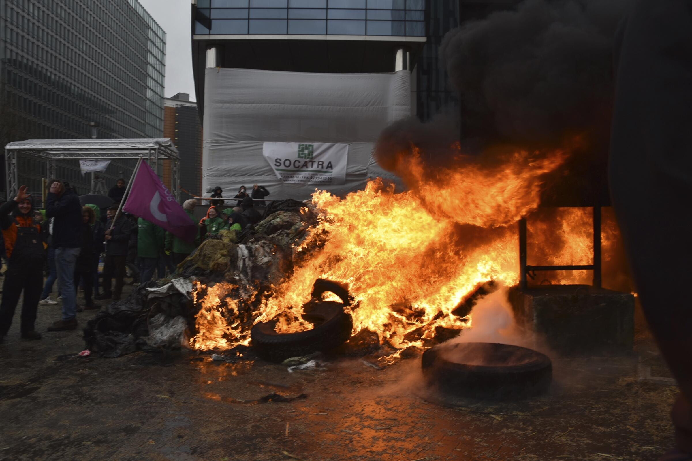&nbsp;Trattori a Bruxelles - foto LaPresse