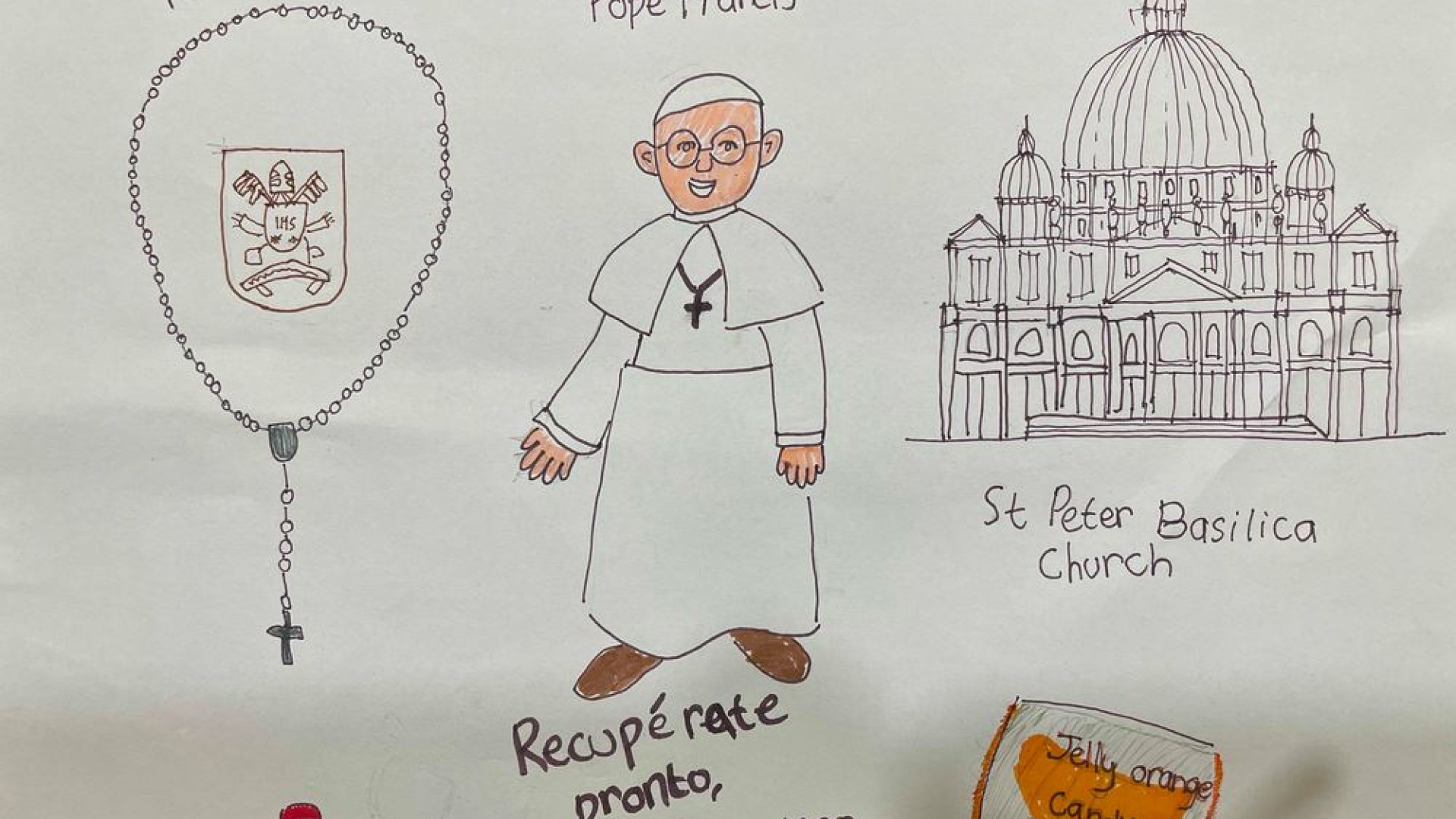 Immagine di «Caro Papa, preghiamo per te». Nei disegni l'abbraccio dei bambini