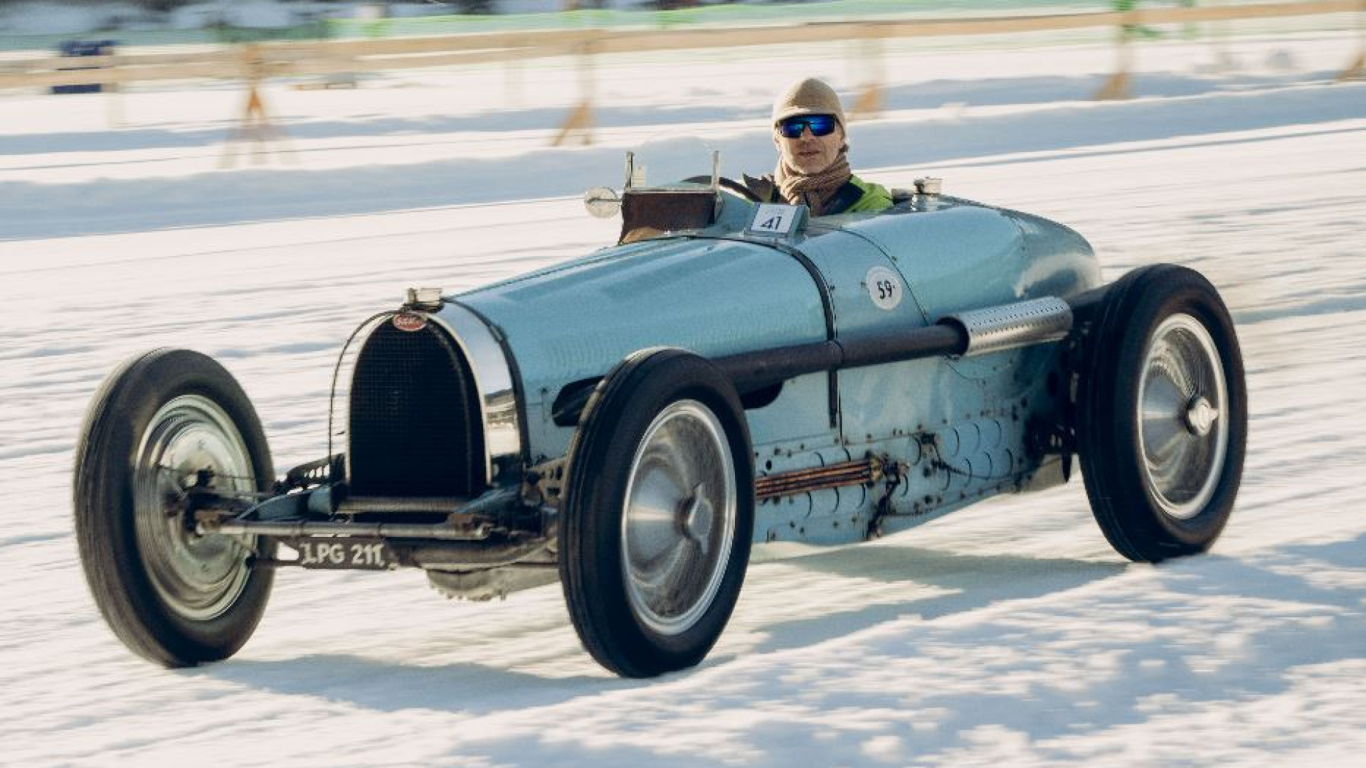 Immagine di La Bugatti Type 59 regina del lago ghiacciato