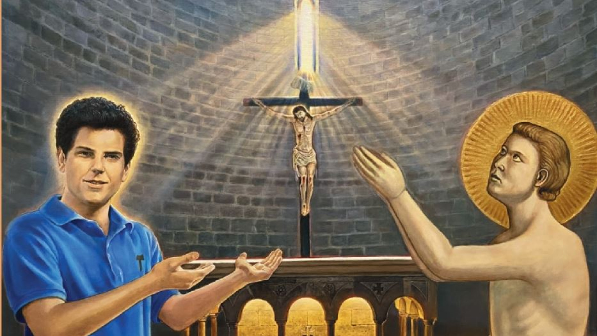 Immagine di Carlo Acutis e san Francesco d’Assisi, la “strana coppia” di giovani santi