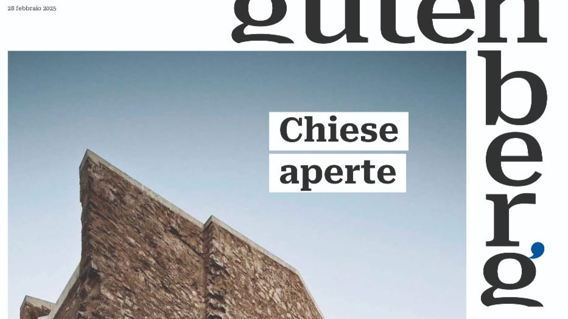 Immagine di Chiese aperte e reinventate su "Gutenberg" del 28 febbraio